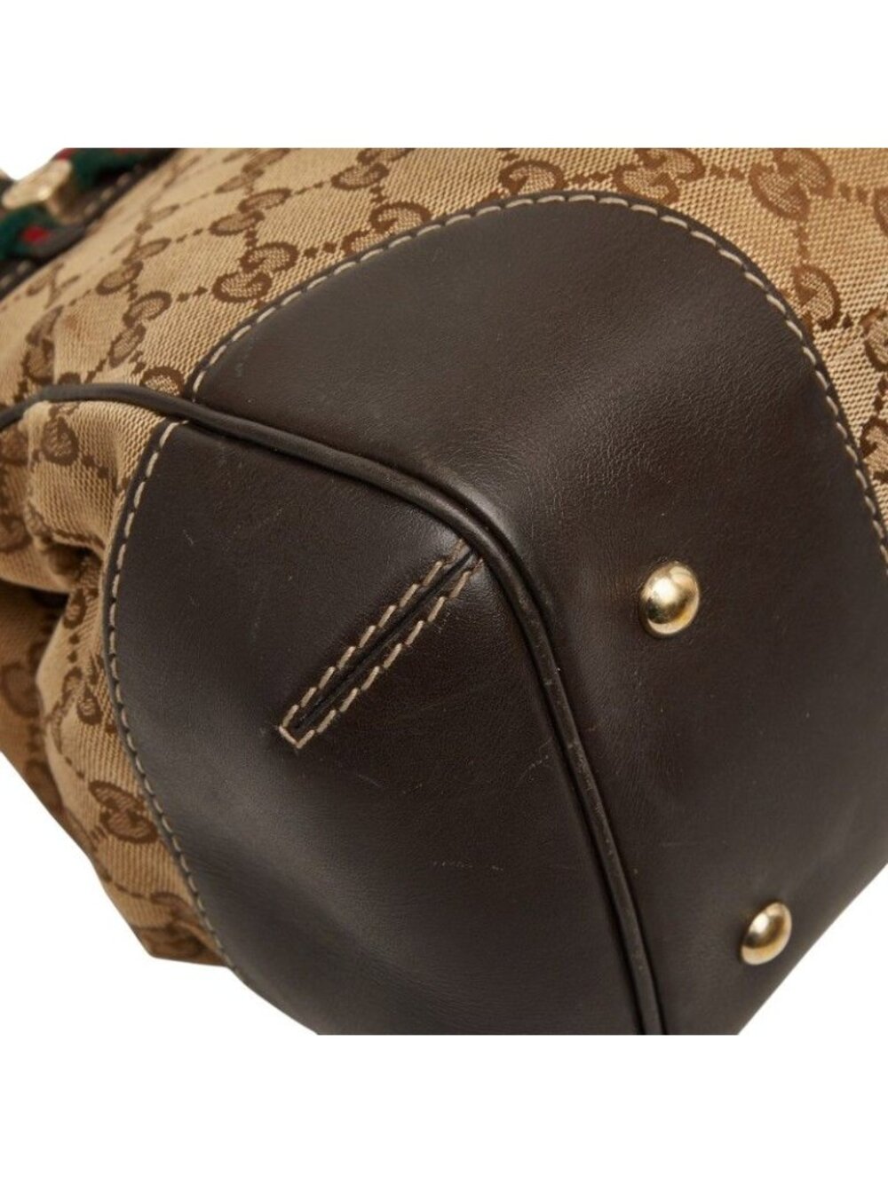 Gucci GG Canvas Tote Beige Leather - Picture 5 of 10